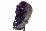 Sparkling Amethyst Geode With Metal Stand - Uruguay #342495-2
